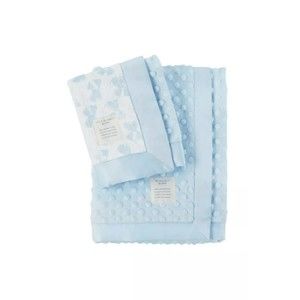 New Carter's Child Of Mine Puppy Dog Baby Blanket Lovey Set Satin Trim Blue Dots